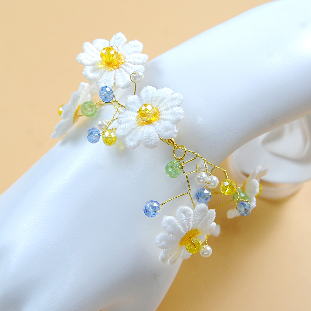 Милый браслет в виде ромашки из проволоки с эффектом памяти-5