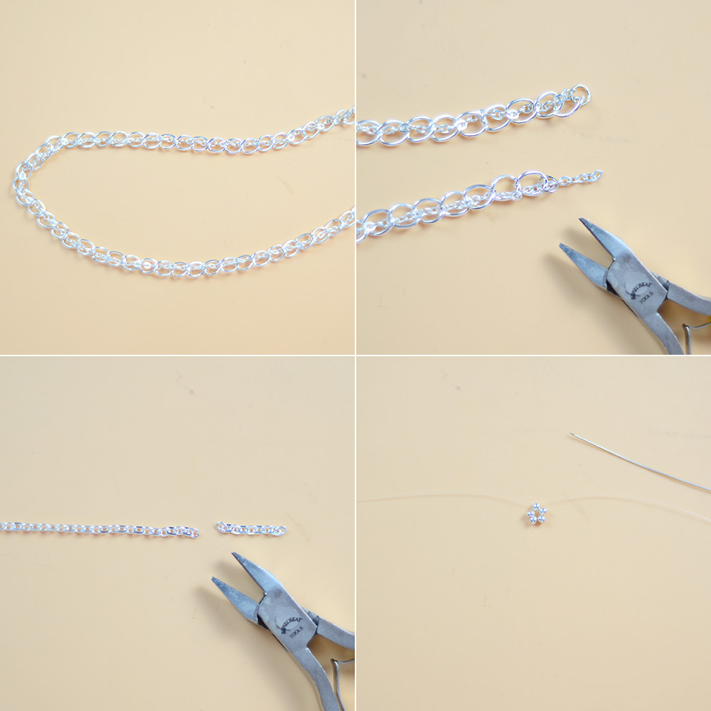Collar de plata de moda de múltiples hilos