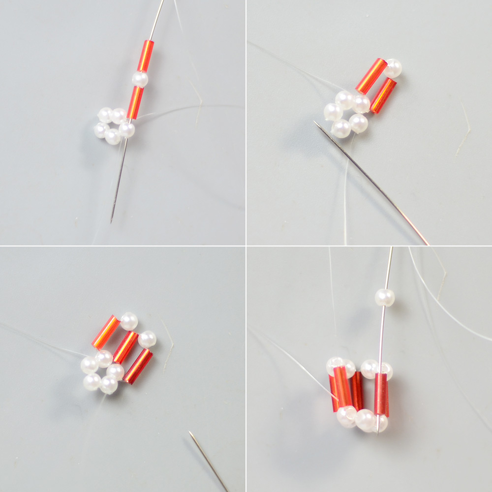 Колье с агатовыми стеклярусами и свисающими бусинами-4