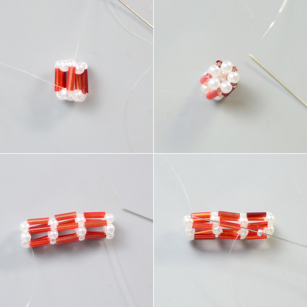 Колье с агатовыми стеклярусами и свисающими бусинами-5