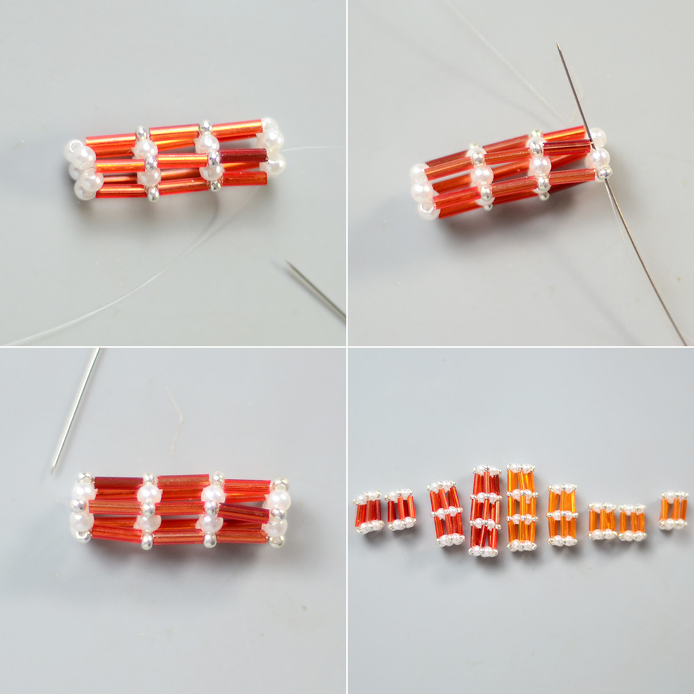 Колье с агатовыми стеклярусами и свисающими бусинами-6