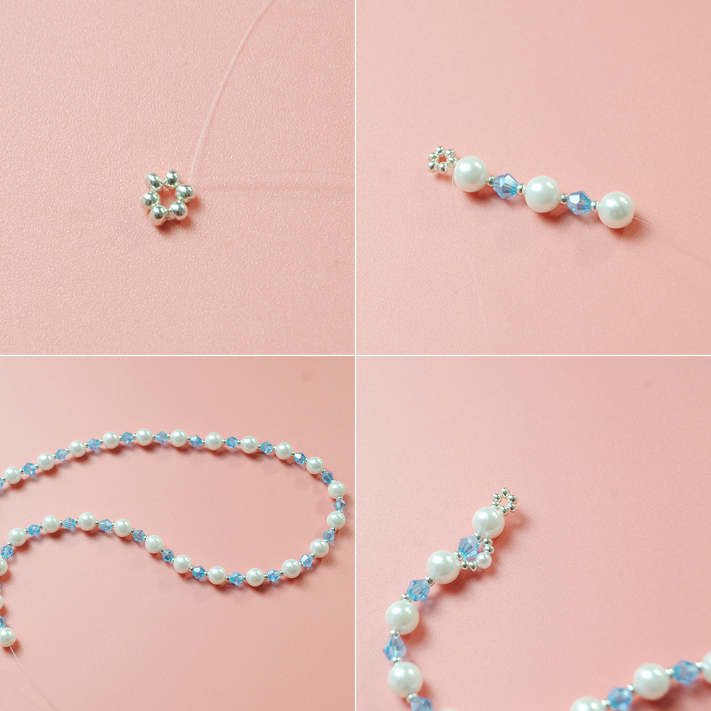 Колье-нагрудник с жемчугом и несколькими нитями-3