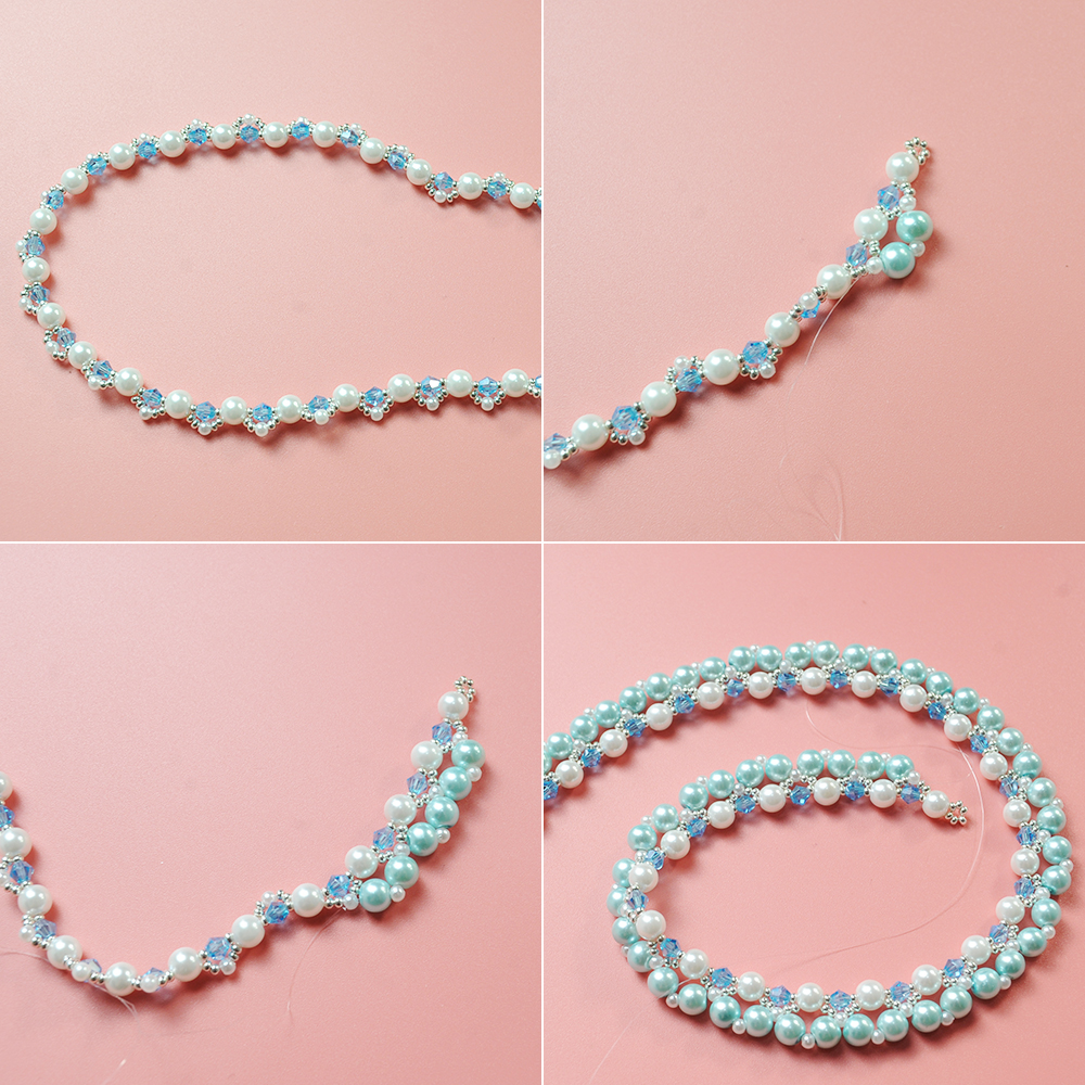 Колье-нагрудник с жемчугом и несколькими нитями-4