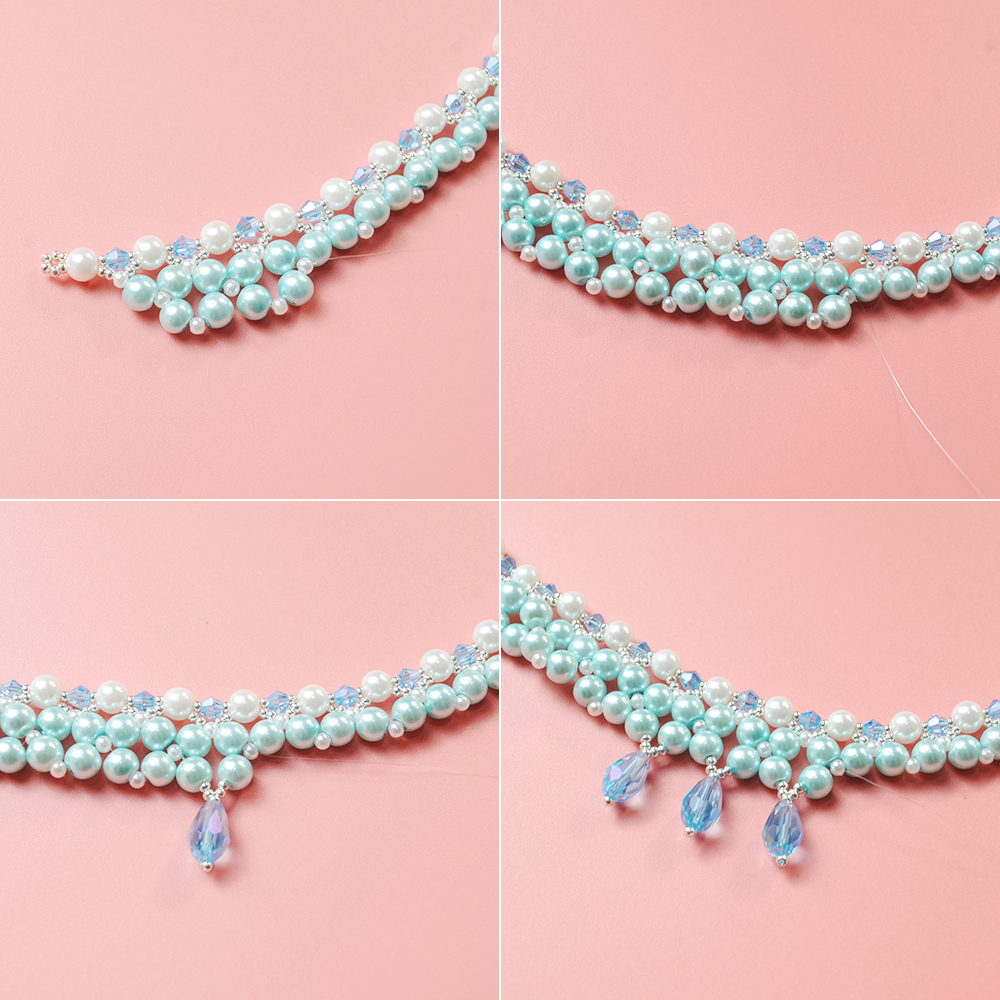 Колье-нагрудник с жемчугом и несколькими нитями-5