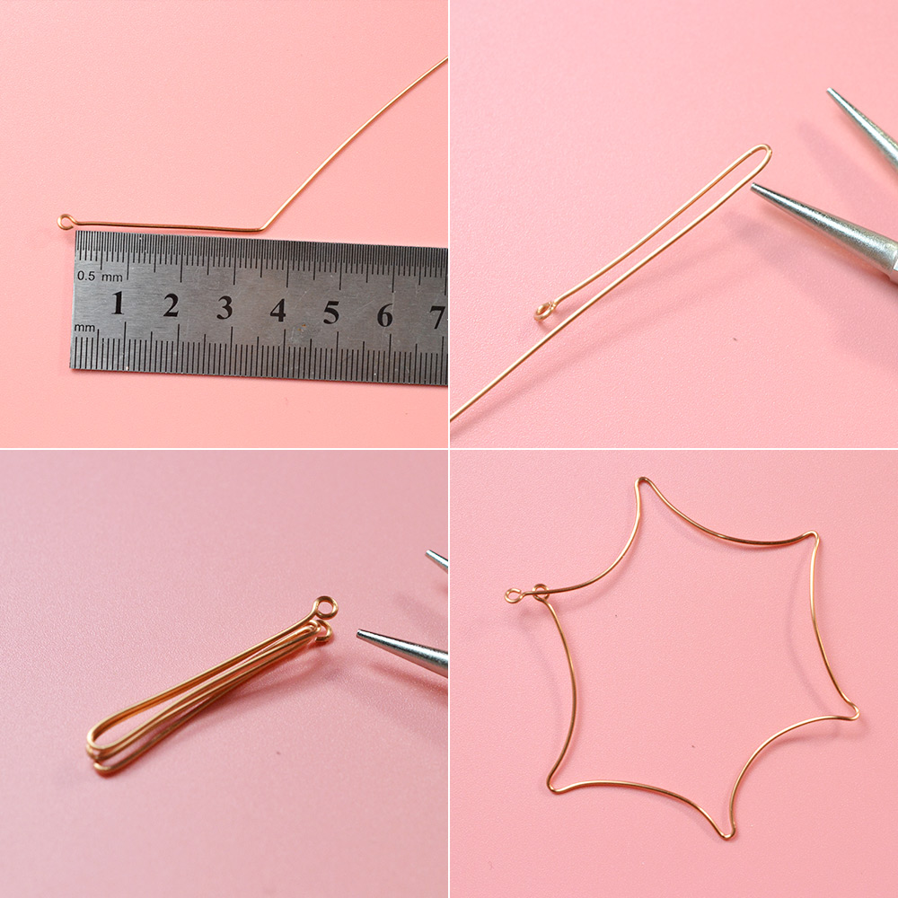 Колье в виде лилии из проволоки-3