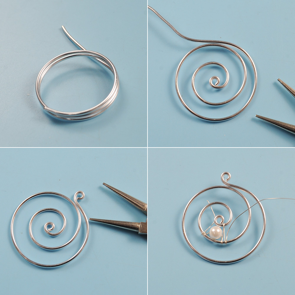 Спиральные серьги с жемчугом-3