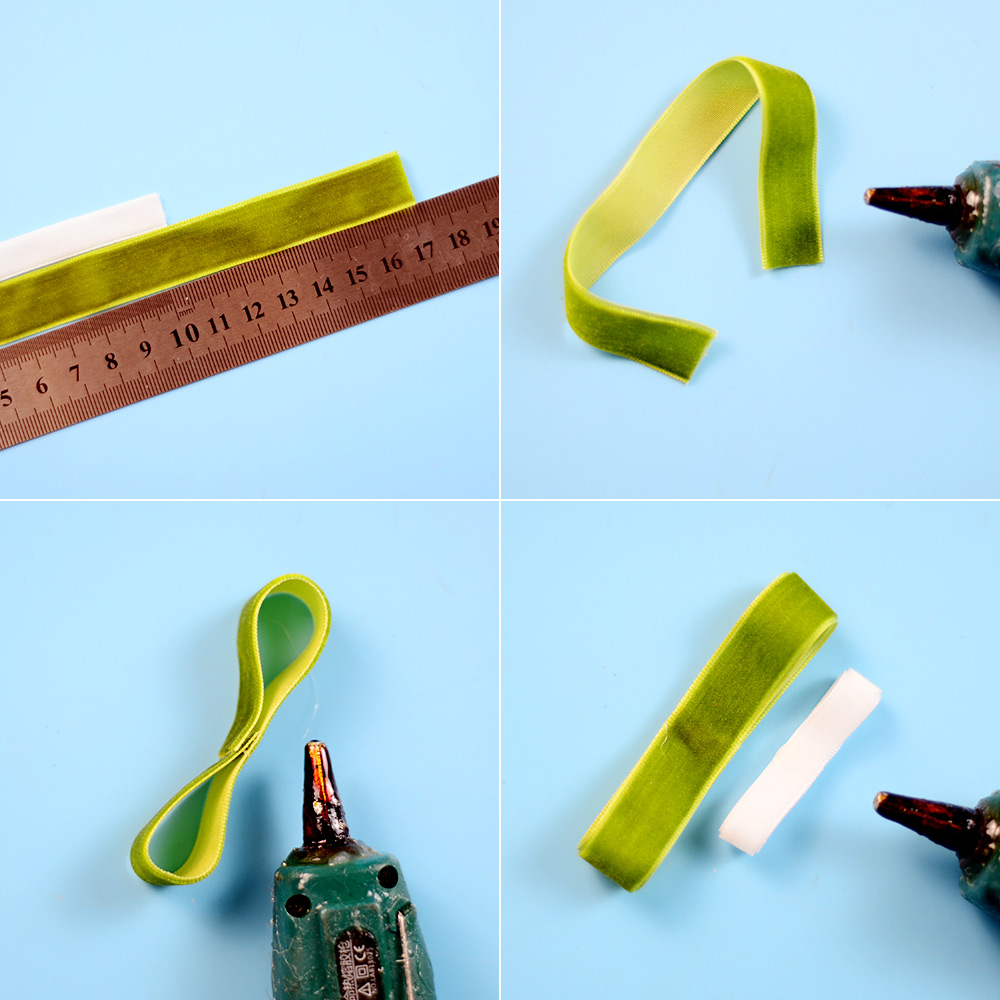 Заколка для волос из ленты с шариками-помпонами-3