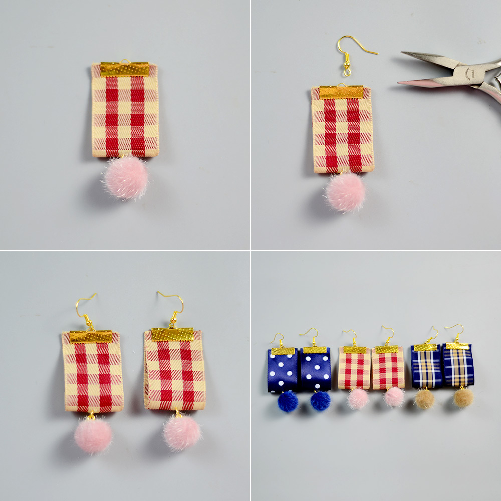 Осенние серьги-шарики с помпонами-5