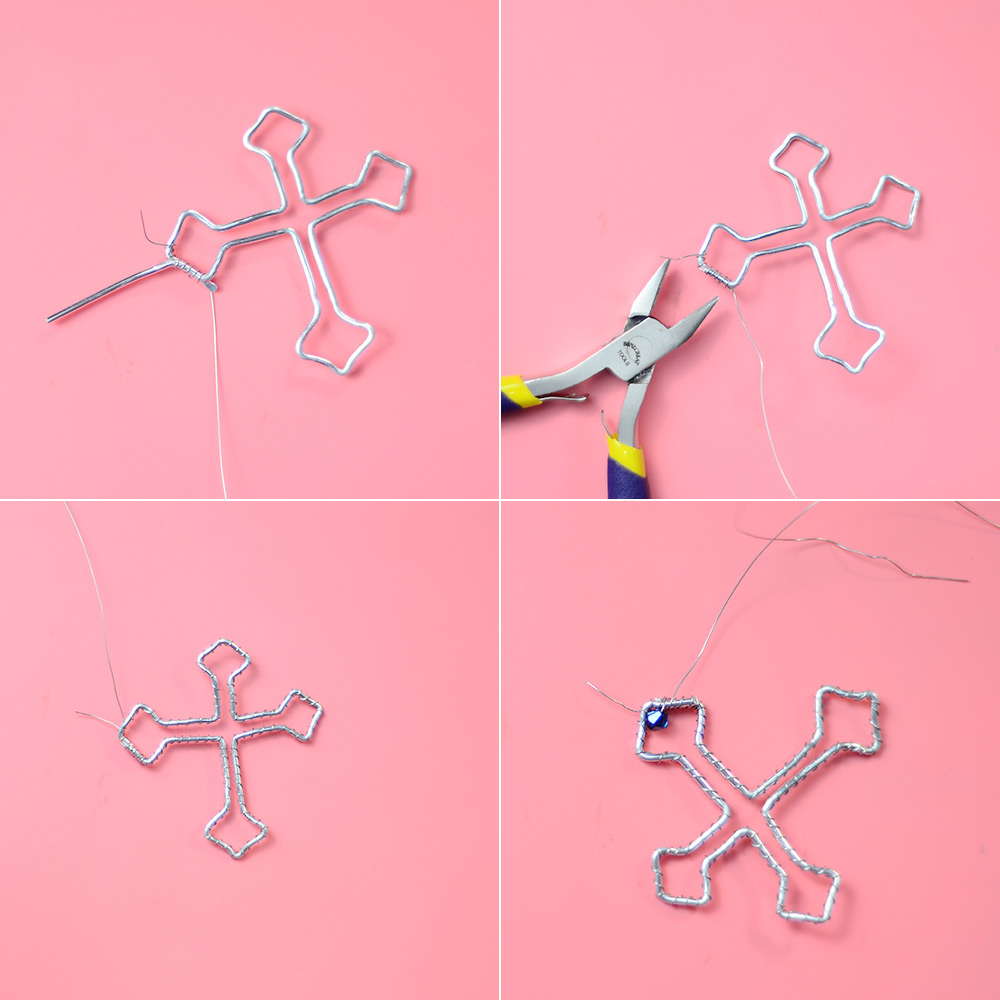 Кулон-крест из проволоки-4