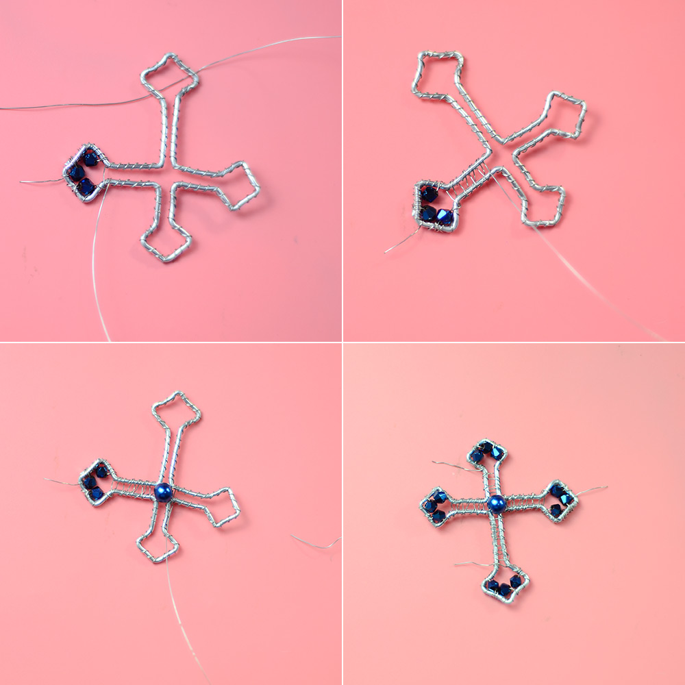 Кулон-крест из проволоки-5