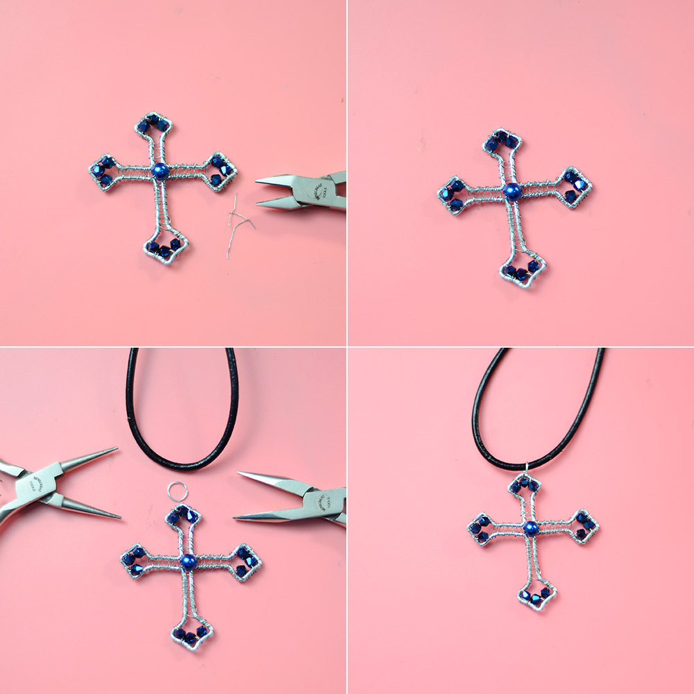 Кулон-крест из проволоки-6