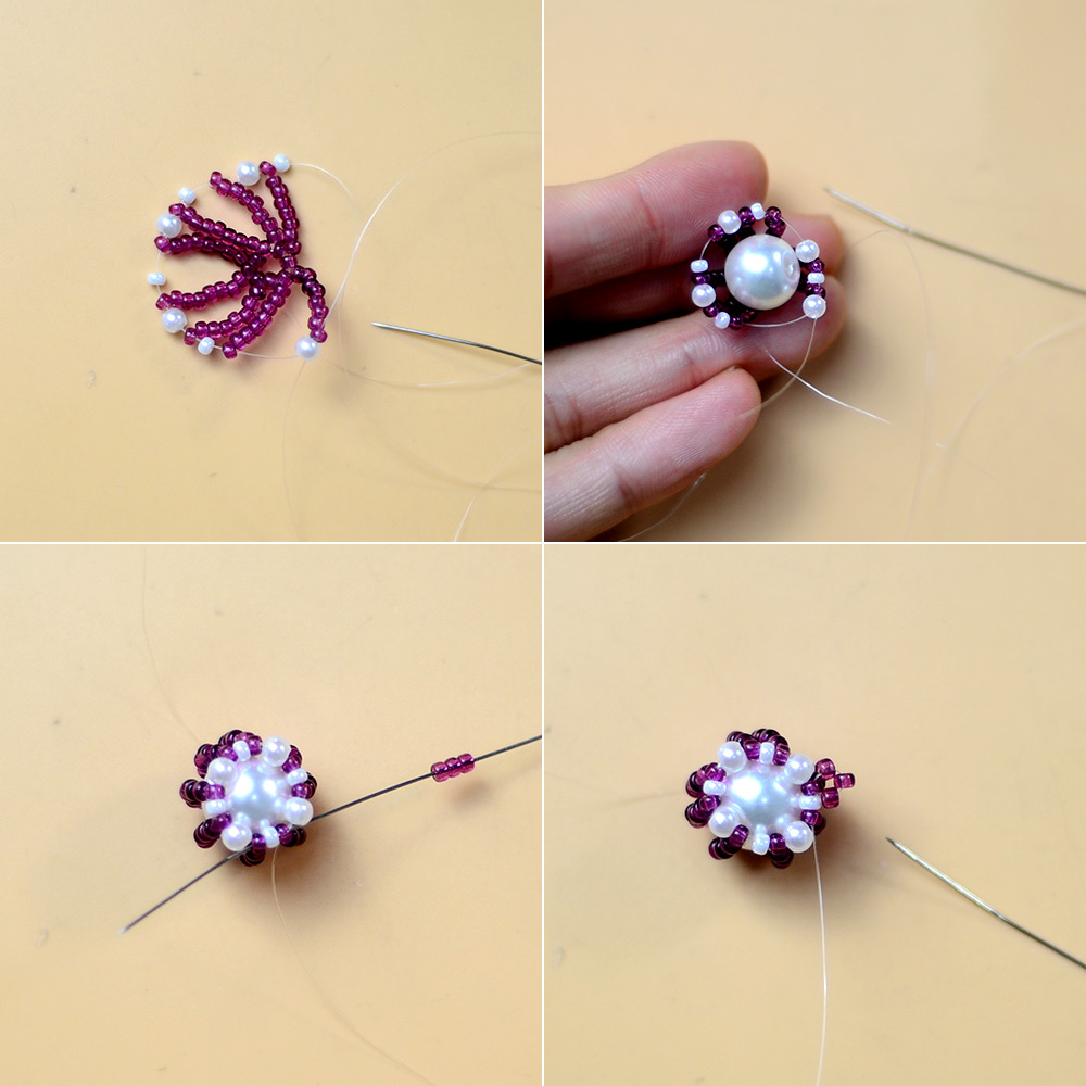 Saatperlen Glockenblumen Halskette