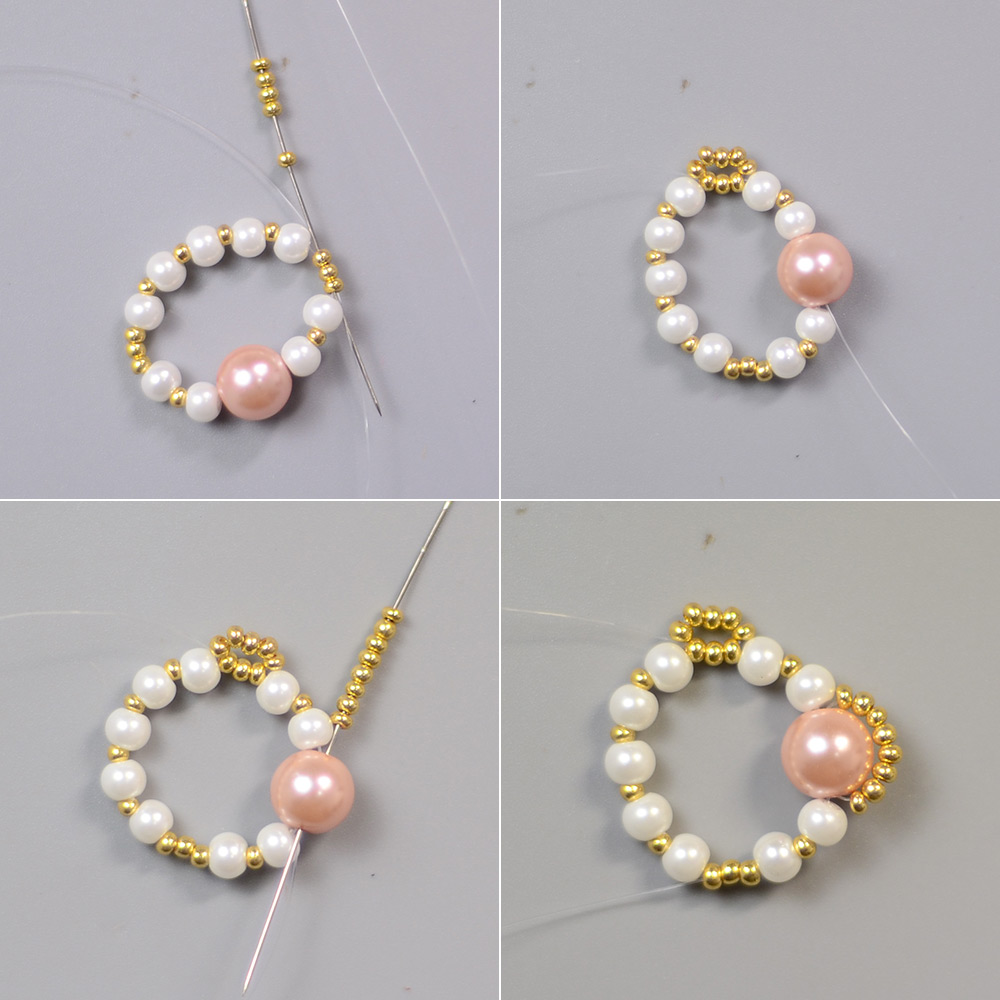 Collar de perlas rosa dulce