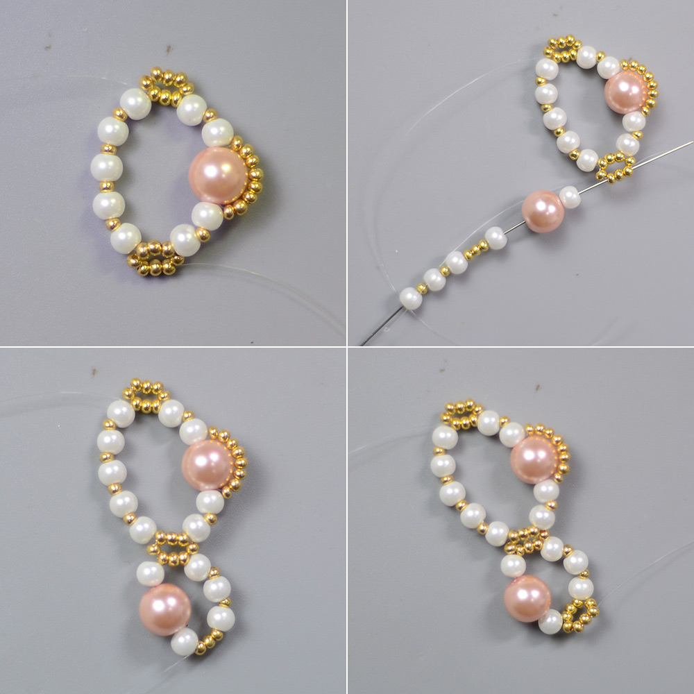 Collar de perlas rosa dulce