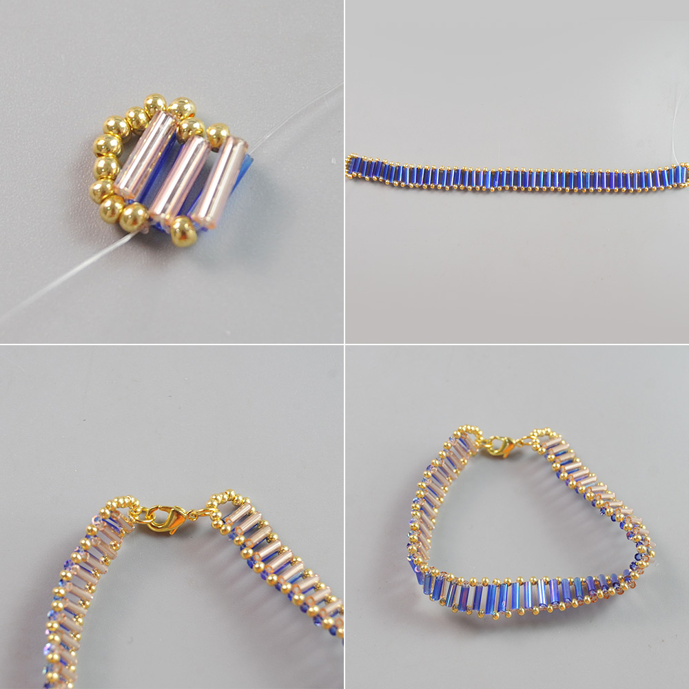 Браслет из стекляруса и бисера-4