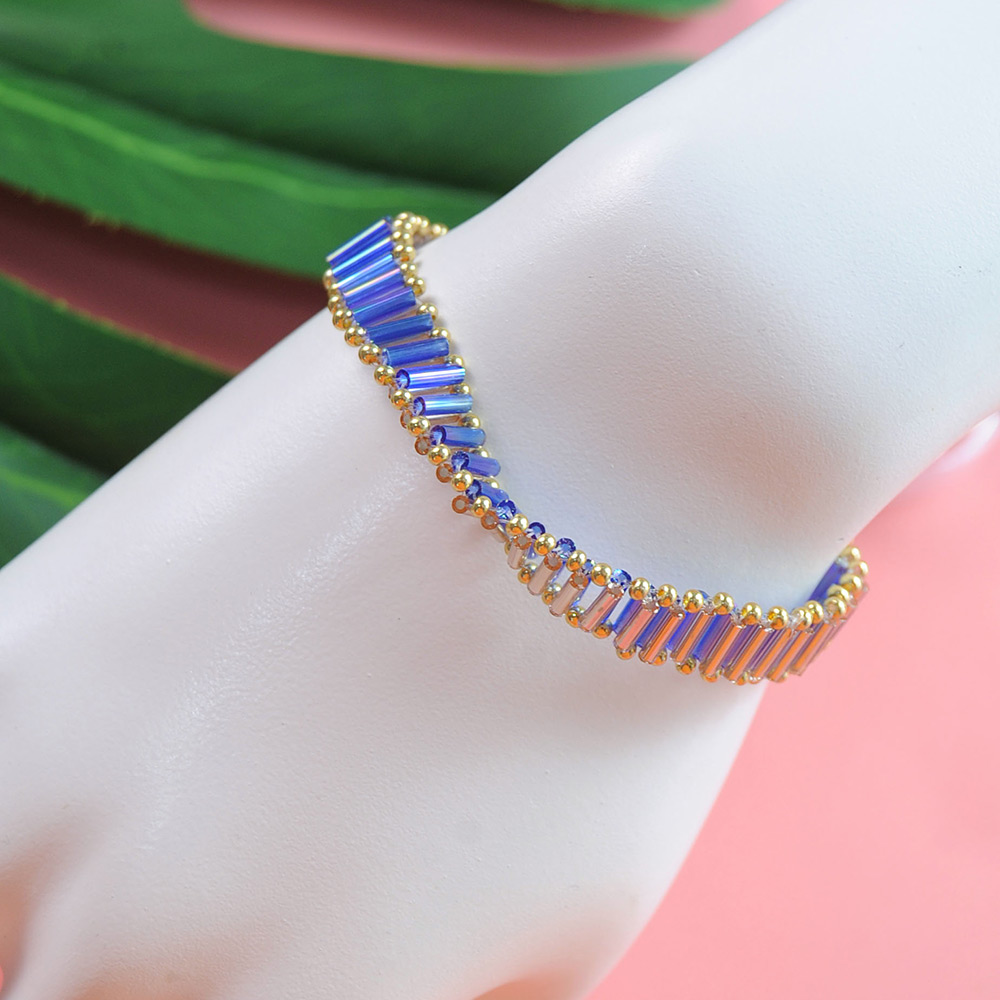 Браслет из стекляруса и бисера-5