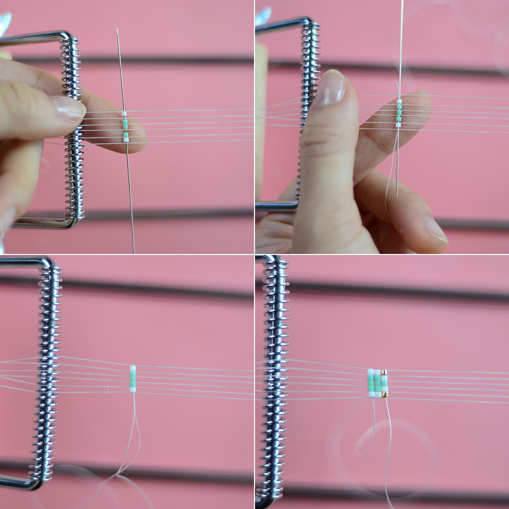 Leichtes frühlingsgrünes Perlenarmband