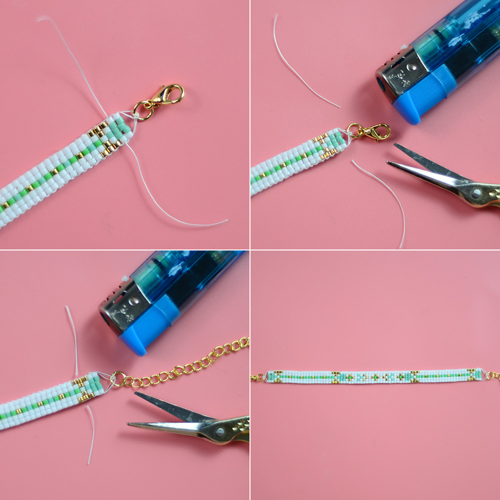 Leichtes frühlingsgrünes Perlenarmband