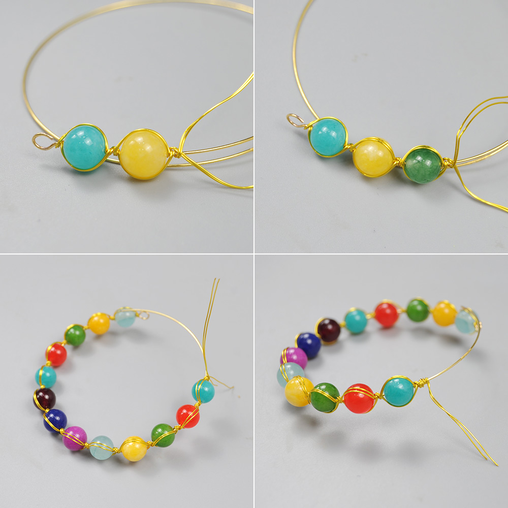 Браслет с драгоценными камнями разных цветов