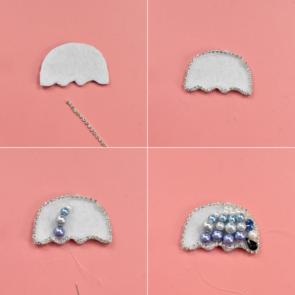 Брошь в форме медузы с жемчугом-3