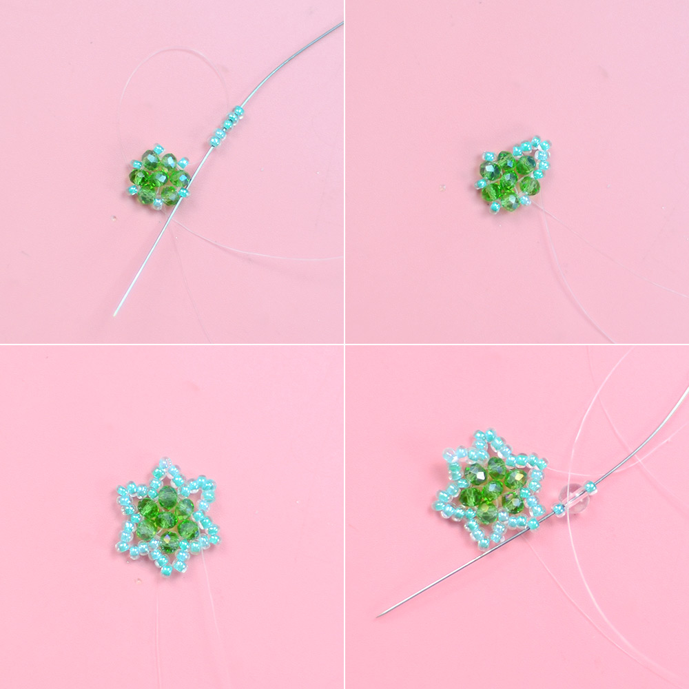 Блестящие серьги зеленого цвета с кристаллами-5