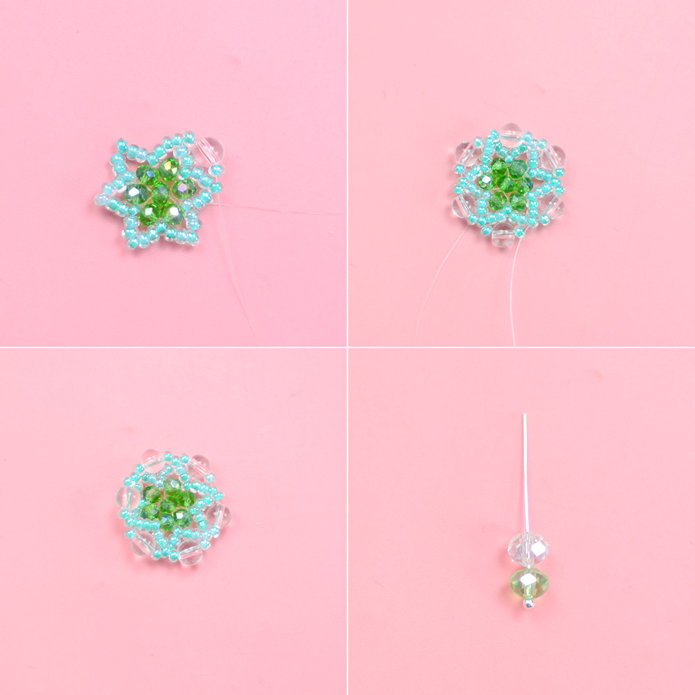 Блестящие серьги зеленого цвета с кристаллами-6