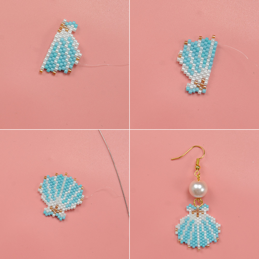 シェル風シードビーズ ビーズイヤリング |パンダホール インスピ