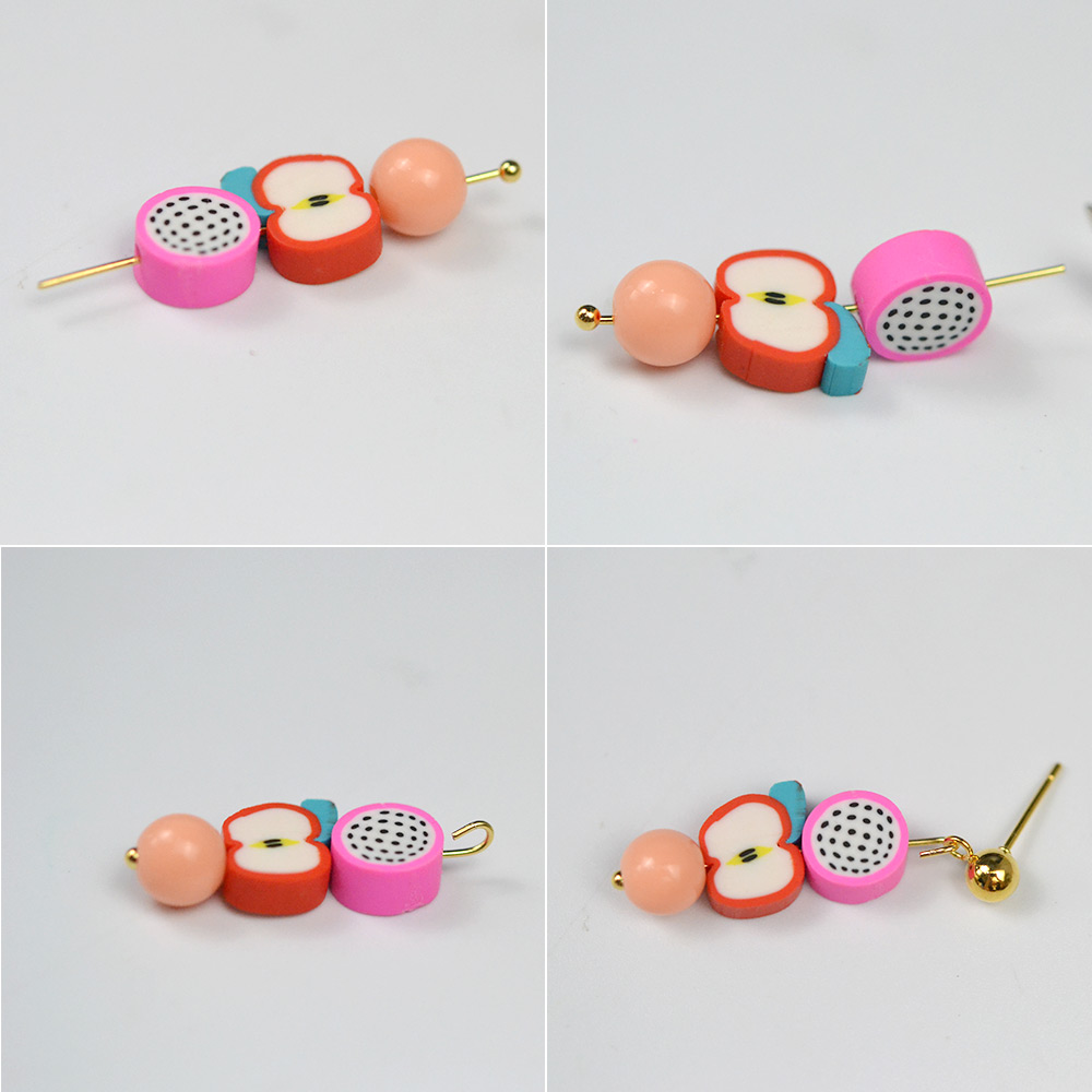 Серьги из полимерной глины с фруктами-4