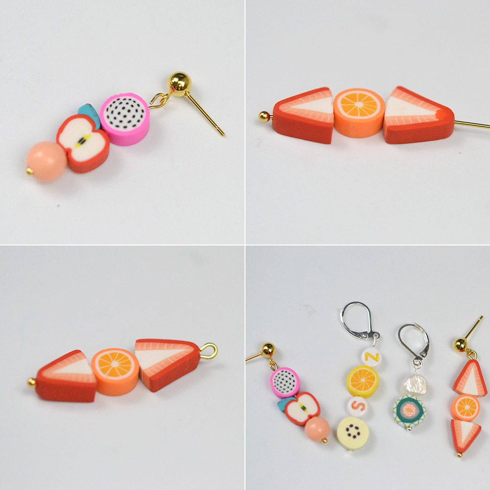 Серьги из полимерной глины с фруктами-5