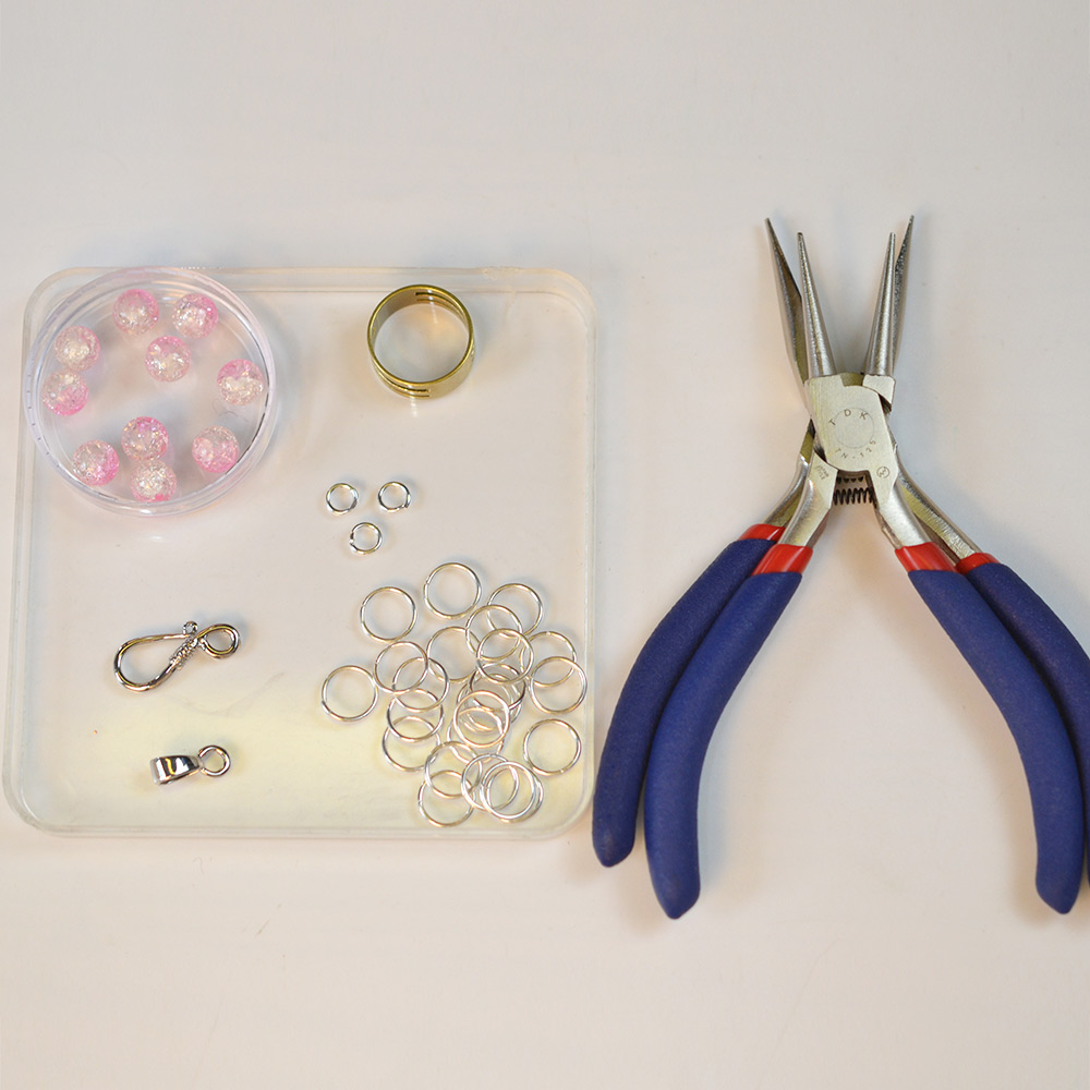 PandaHall Selected мастер-класс по изготовлению розового браслета с кольцами для прыжков.-2