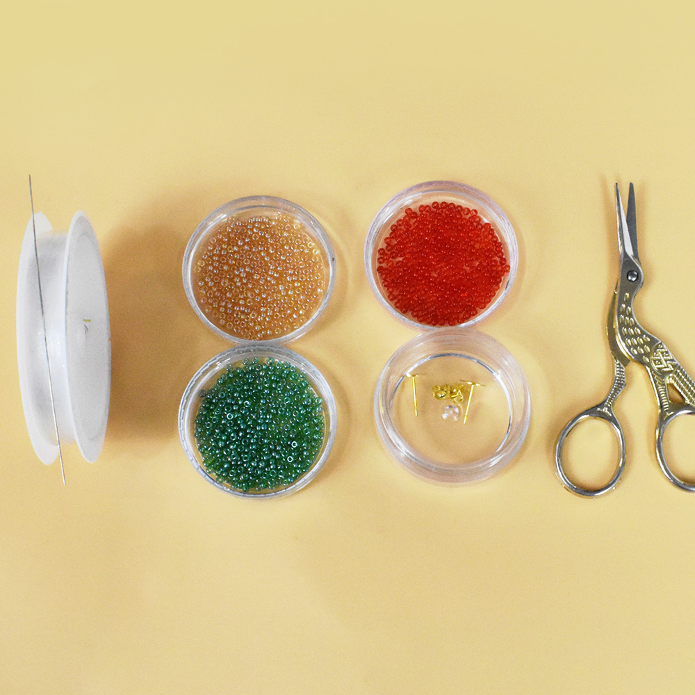 Пусеты в форме шариков с разноцветными бусинами-2