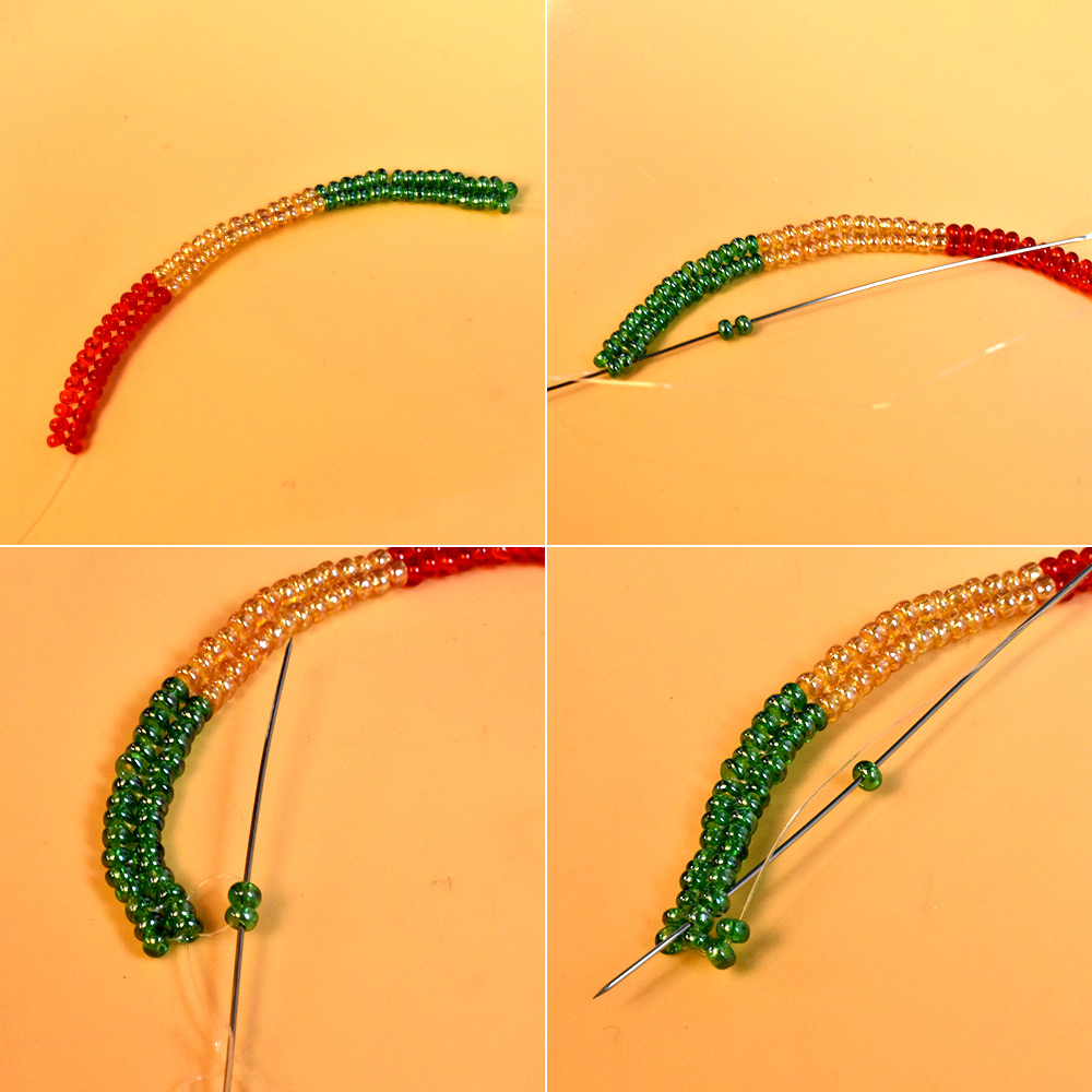 Пусеты в форме шариков с разноцветными бусинами-5