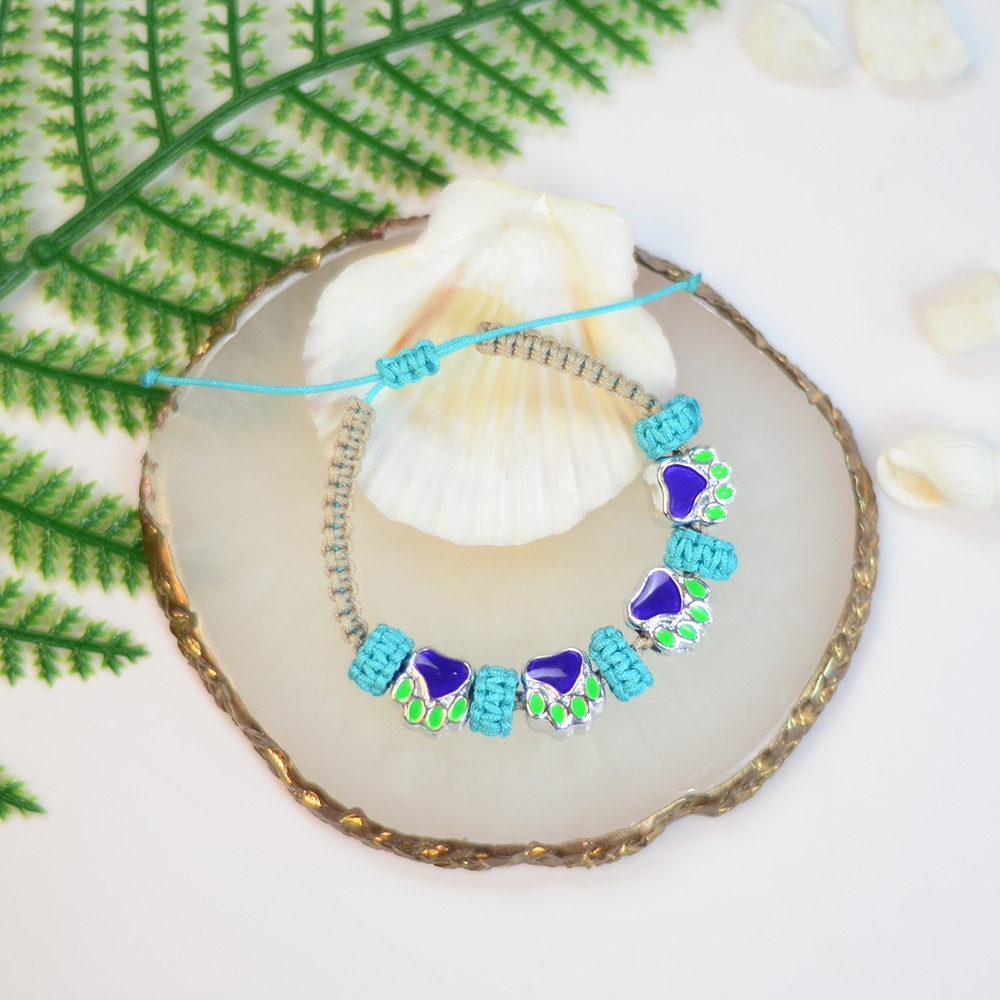 PandaHall Selected мастер-класс по плетению браслета из бусин в виде кошачьих лапок.-1