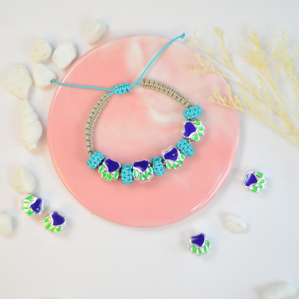 PandaHall Selected мастер-класс по плетению браслета из бусин в виде кошачьих лапок.-7