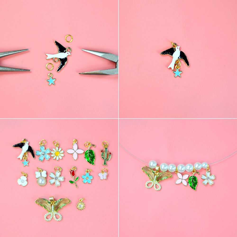 Жемчужное ожерелье с милыми подвесками