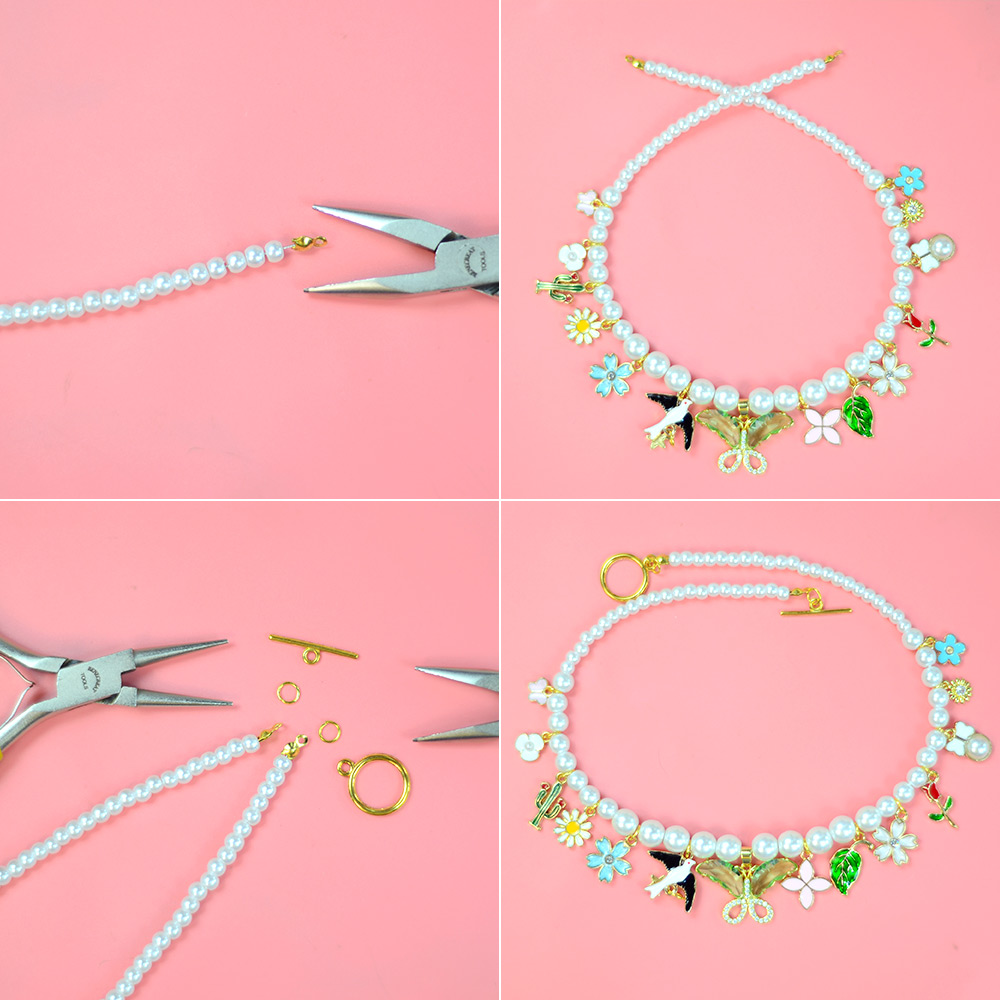 Жемчужное ожерелье с милыми подвесками