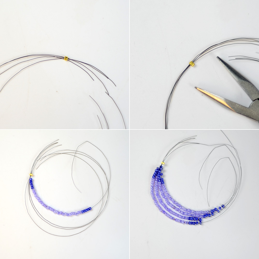 PandaHall Selected мастер-класс по изготовлению фиолетовых сережек из бисера-3