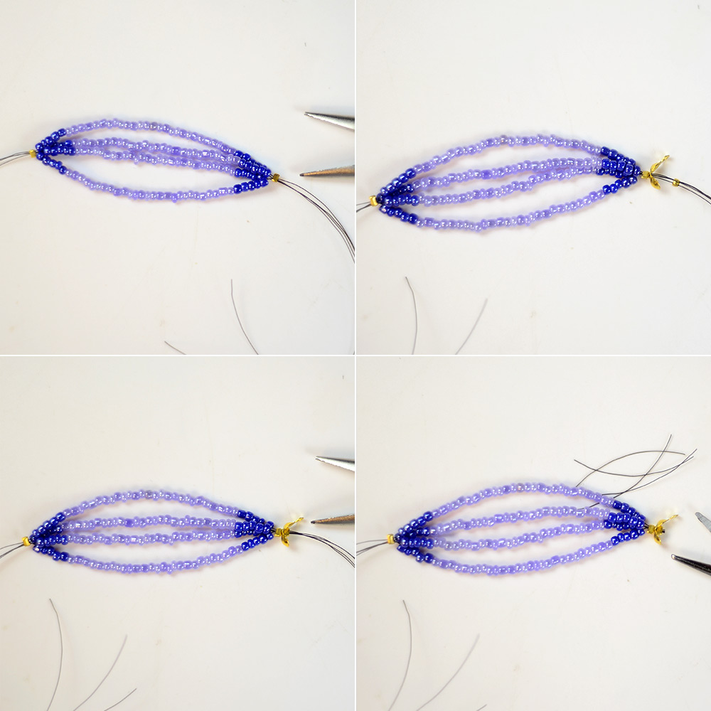 PandaHall Selected мастер-класс по изготовлению фиолетовых сережек из бисера-4