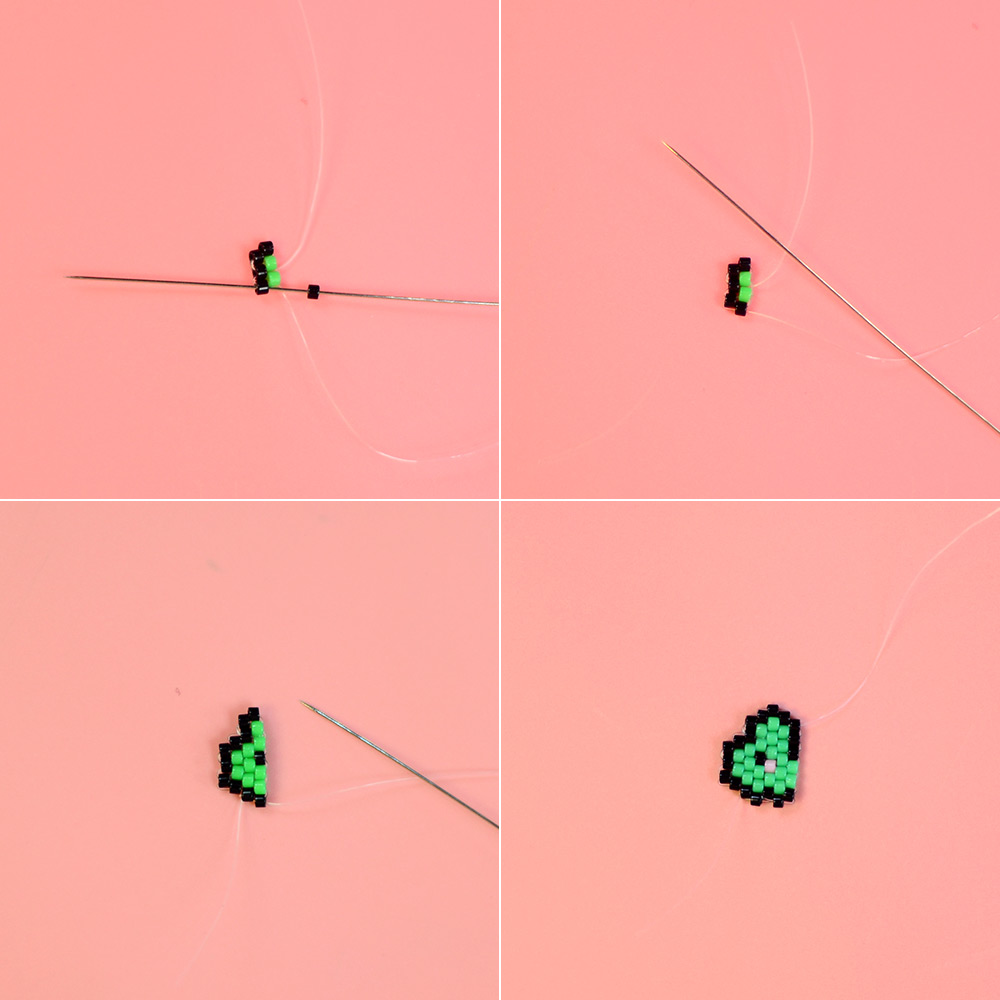 Милые серьги из бисера в форме динозавра