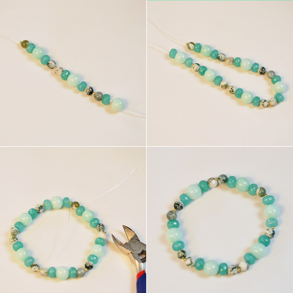 Свежий браслет с зелеными агатами-3