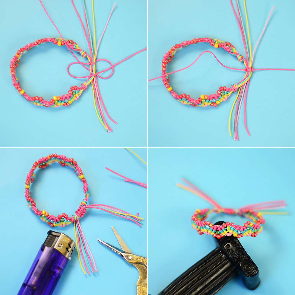 Regenbogenfarbenes geflochtenes Armband