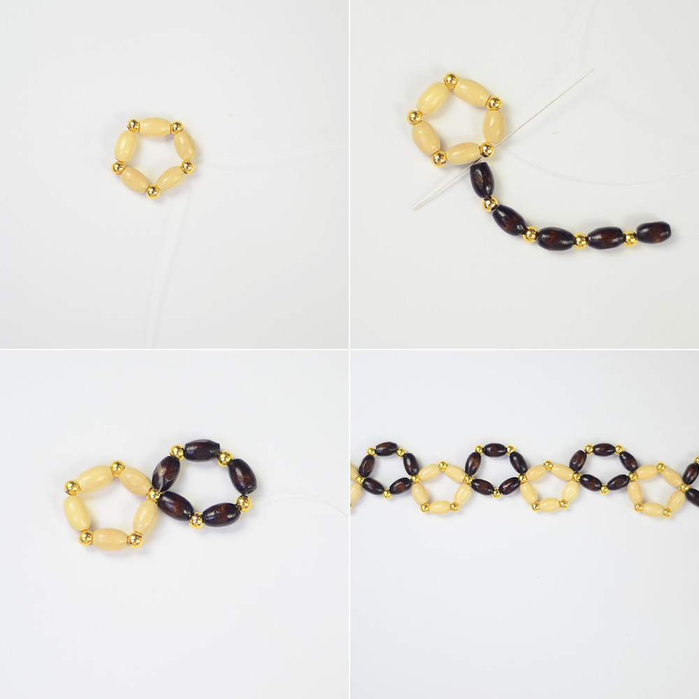 PandaHall Selected мастер-класс по изготовлению винтажного браслета с деревянными бусинами.-3