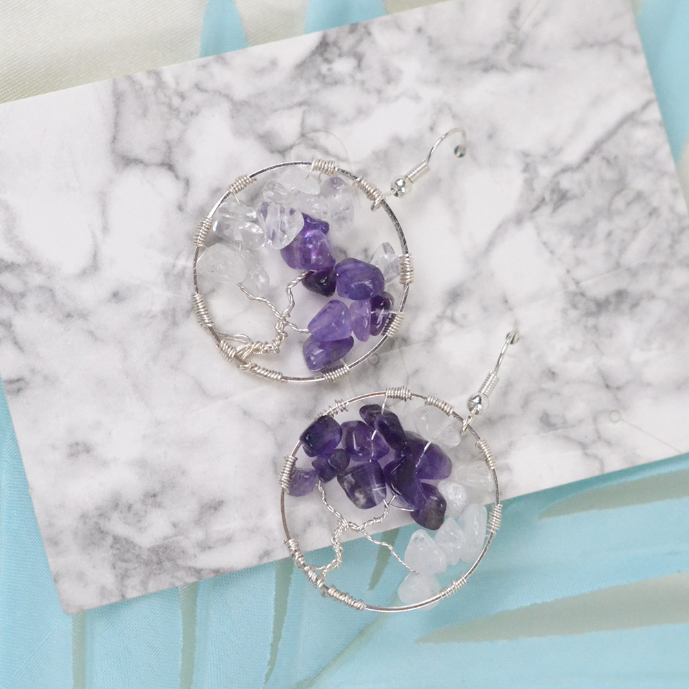 PandaHall Selected мастер-класс по изготовлению серег в форме дерева из проволочной обмотки-1