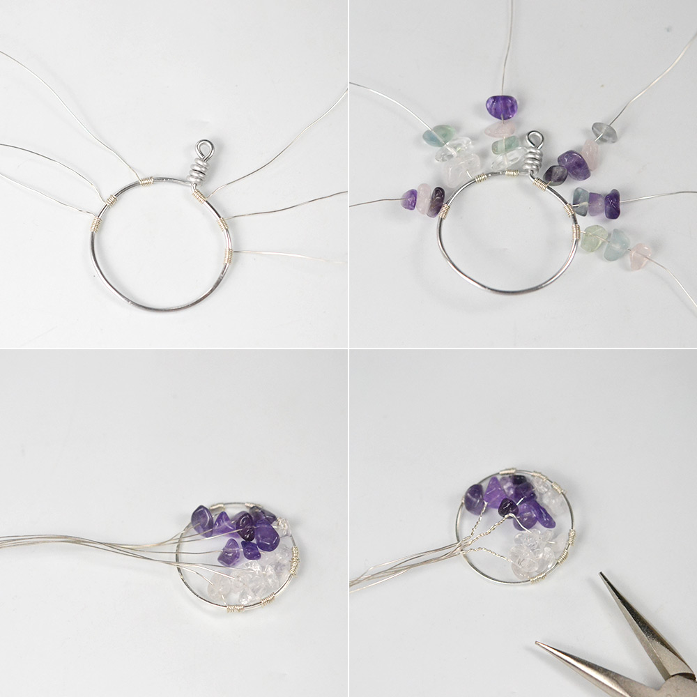 PandaHall Selected мастер-класс по изготовлению серег в форме дерева из проволочной обмотки-4