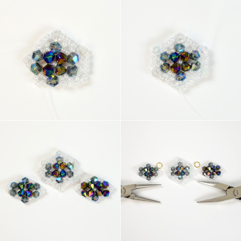 PandaHall Selected идея винтажного браслета из стеклянных бусин в форме ромба-6