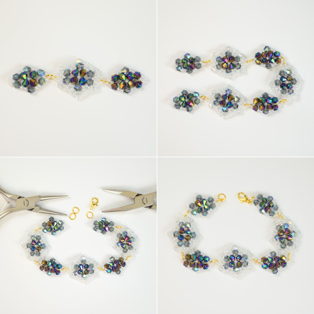 PandaHall Selected идея винтажного браслета из стеклянных бусин в форме ромба-7
