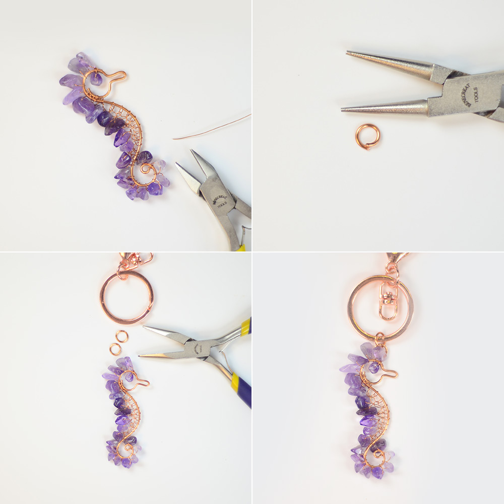 PandaHall Selected руководство по брелоку в форме морского конька, обернутому проволокой-6