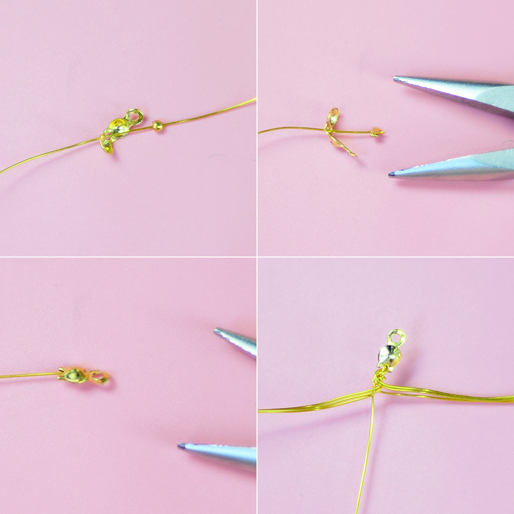 Очаровательный браслет с жемчугом в проволочной оплетке-3