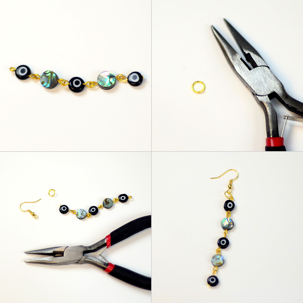 PandaHall Selected идея серег из бусин от сглаза-8