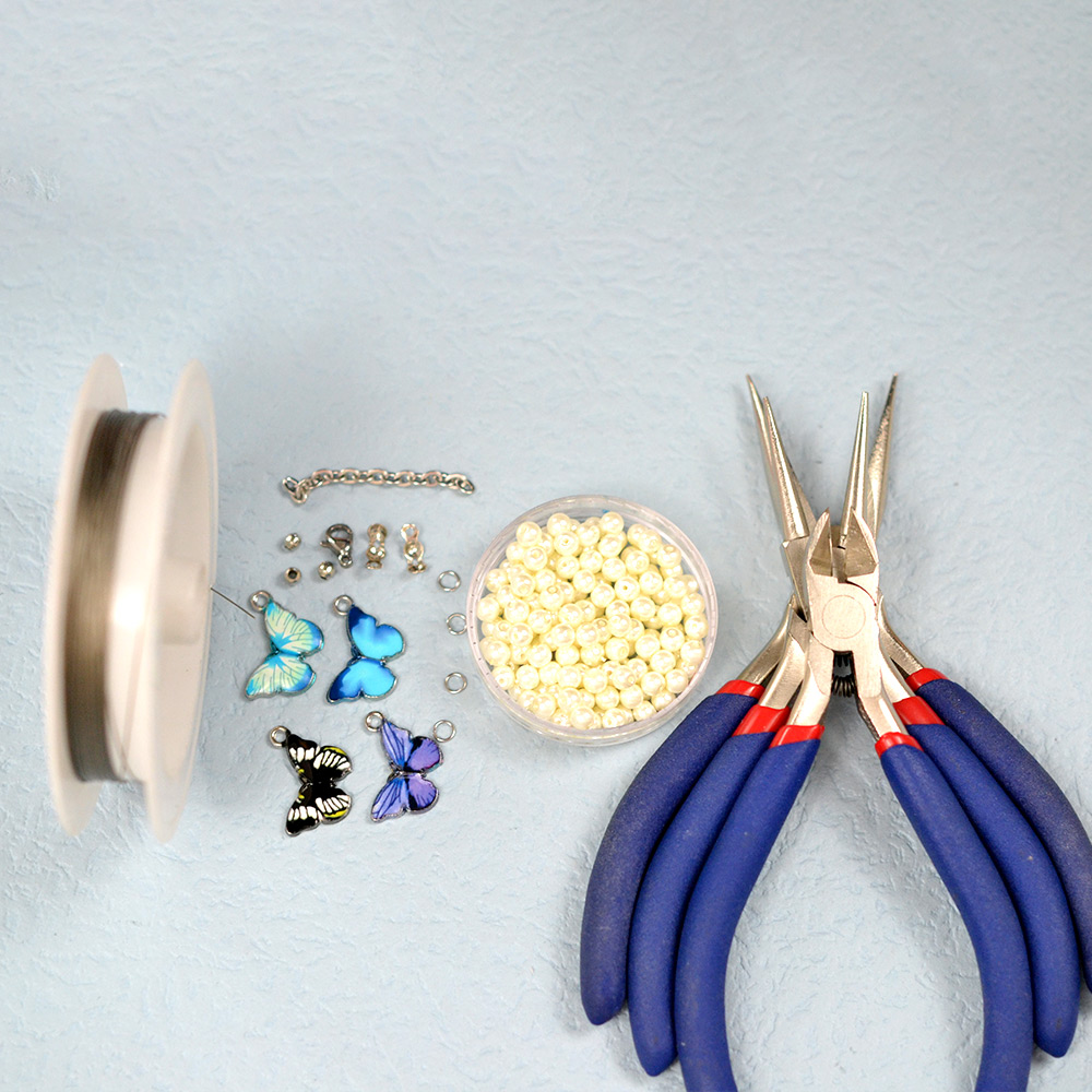 PandaHall Selected идея браслета с жемчугом-бабочкой-2